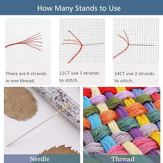 ZuoAnLF 4 Packs Stamped Cross Stitch Kits for Adults,Stamped Cross-Stitch Needlepoint Counted Kits Beginners,Embroidery Kit Arts and Crafts for Home Decor 11CT,9.8 * 9.8inch (Gnome)