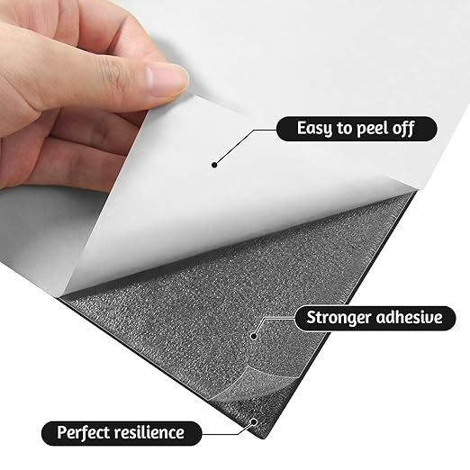 Adhesive Foam Padding Roll Closed Cell Sponge Neoprene Insulation Board Foam Sheet Pad with Sticky Back for Anti Vibration, Anti-Slip, DIY Crafts, Gaskets, Cosplay, Costume (12x59x1/16 inch)