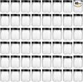 novelinks 8 oz Clear Plastic Jars with Screw-On Lids - BPA-Free Refillable Storage Containers for Slime, Spices, Crafts, Kitchen & Home Organization (48 Pack,Black)