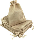 Palmhomee Pack of 25 Burlap Gift Bags with Drawstring Linen Jewelry Pouches Wedding Hessian Jute Bags for Birthday and Treat Pouches Party Wedding Favors Gift (7x9 Inch, Ivory)