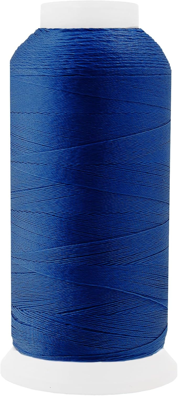 Mandala Crafts Dark Blue Heavy Duty Thread - 1500 Yds Tex 70 Thread for Sewing Drapery Jeans Leather Hair - Bonded Polyester for Outdoor Marine Upholstery