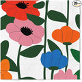 20 Pack Designer Paper Napkins, 3-Ply 6.5x6.5-inches Disposable Decorative White Floral Luncheon Cocktail Napkin for Wedding Event/Birthday/Anniversary Party/Baby Shower