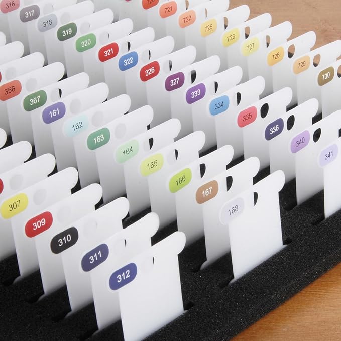 Hamtery Plastic Embroidery Floss Bobbins, Pre-Labeled Color Number Embroidery Thread Organizer for Cross Stitch Thread Storage-No Foam Inserts (Set 3: 500pcs)