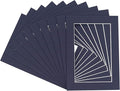 5x7 Mat for 8.5x11 Frame - Precut Mat Board Acid-Free Show Kit with Backing Board, and Clear Bags Navy 5x7 Photo Matte Made to Fit a 8.5x11 Picture Frame Matboard for Framing, Pack of 25 Mats