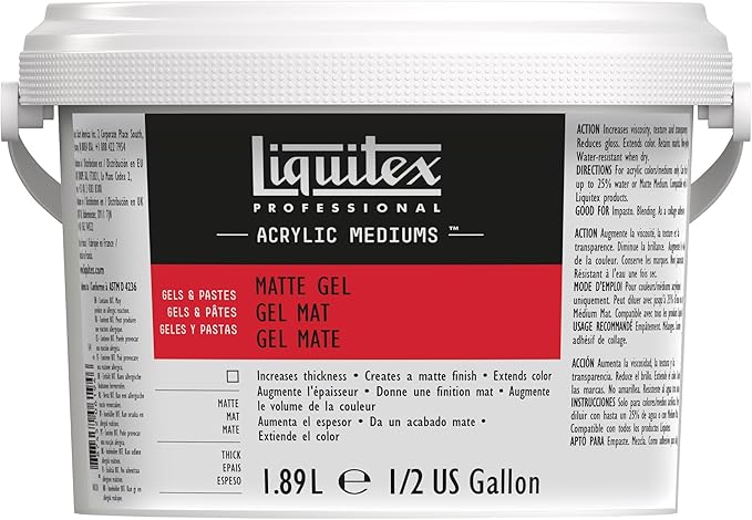 Liquitex Professional Matte Gel Medium, 1.89L (Half Gallon) Bucket