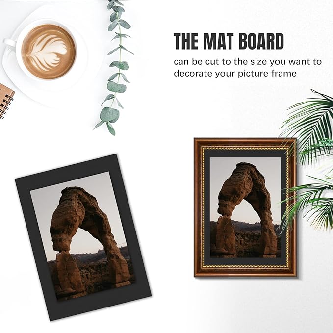 AUEAR, 15 Pack 12x16 Uncut Matte Boards Black Photo Mat Board Great for Picture Framing, Print, Artwork