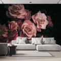wall26 Removable Wall Sticker/Wall Mural Close Up Dark Rose Flower Blossoms Nature Wilderness Photography Decorative Botanical Relax/Calm Floral for Living Room, Bedroom, Office - 120x120 inches