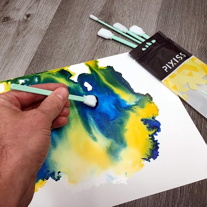 Greens Alcohol Inks Set | Tim Holtz Alcohol Inks Shades of Green 7-Pack | Willow, Citrus, Bottle, Oregano, Meadow, Limeade, Botanical | 10 Pixiss Alcohol Ink Blending Tools
