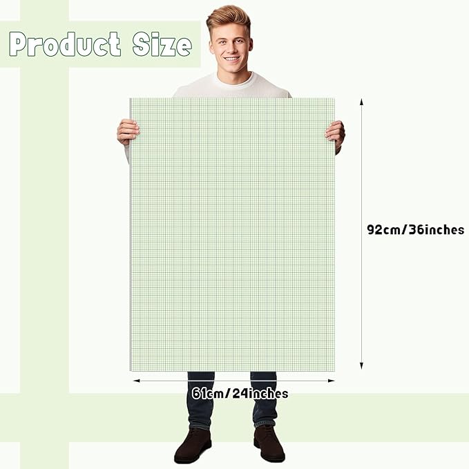 30 Pack 24" x 36" Large Graph Paper Bulk Graph Paper Pad Large Grid Paper Sheet Graph Paper Grid Paper Graph Paper for Drafting Engineering Blueprint Drawing Architect Designer Mathematician