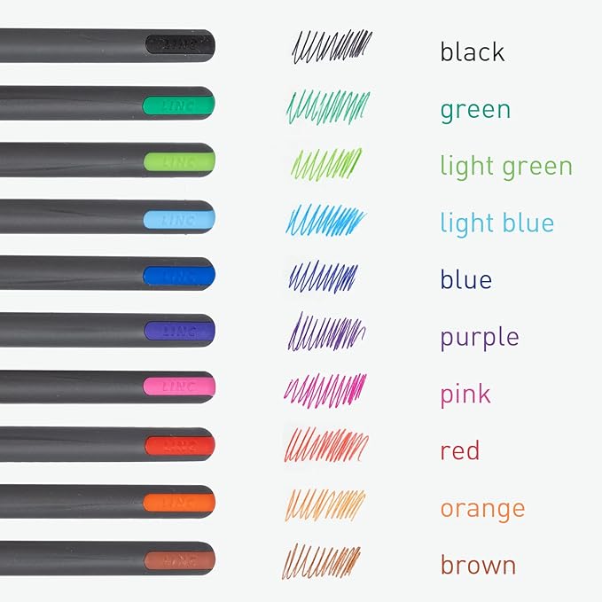linc Pentonic Premium Ball Point Pen 1.0 mm Medium Point, 10-Count, Assorted Colors | Medium Point Featherlite Feel, Easy Flow Ink Technology, Sleek Matte Finish