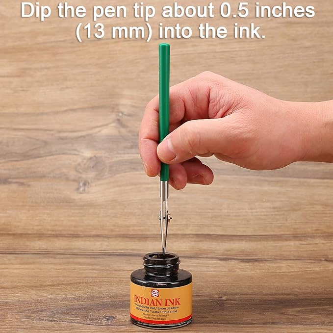 LOONENG Ruling Pen for Masking Fluid, Perfect Fine Line Drawing, Technical Cartography and Calligraphy, Suitable Use with Drawing Ink, Indian Ink Gouache