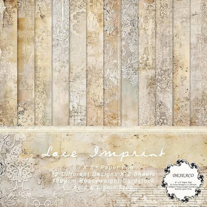 24 Sheets Decorative Scrapbooking Paper Pad 6x6 Craft Paper Single-Side Card Making Supplies for Junk Journal, Origami, Holiday Journaling