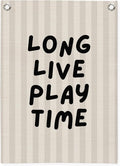 Toddler Boy Room Decor,Long Live Playtime Canvas Banner，Boy Nursery Decor Wall Hanging Banner Flag for Toddler Kids Room Nursery Playroom Bedroom 18x25 Inch
