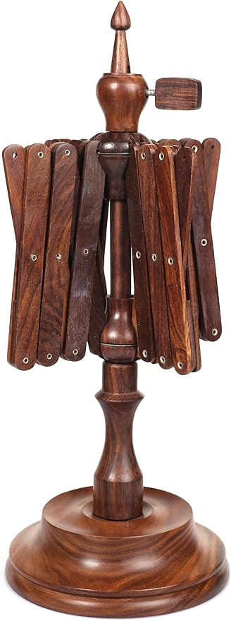 Handcrafted Wooden Table Top Yarn Swift – Rosewood Umbrella Swift for Knitting & Crocheting – Premium Yarn Winder Tool for Crafters & Fiber Artists – Smooth & Durable Design
