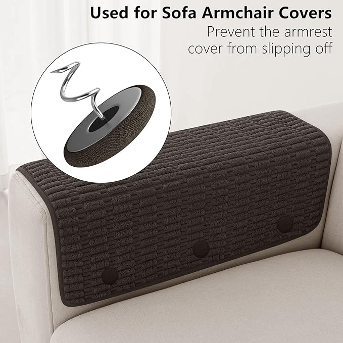 Linen Fabric-Covered Twist Pins - 8 Colors Upholstery Pins & Bed Skirt Pins -Used to Secure Sofa Cushion, Armrest Covers, Furniture & Bed Skir(12, Dark Brown)