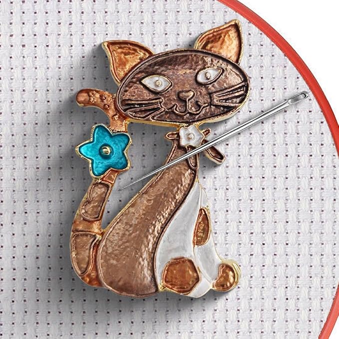 Magnetic Needle Minder Magnet Embroidery Accessories and Supplies Embroidery Needle Holder Cross Stitch Holder Needlework Supplies (Cardinal) (cat)
