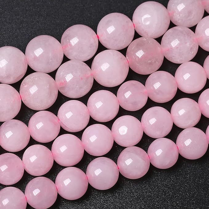 32pcs 12MM Natural Rose Quartz Stone Energy Healing Beads Round Loose Beads for Jewelry Making Bracelet Necklaces 1 Strands 15"