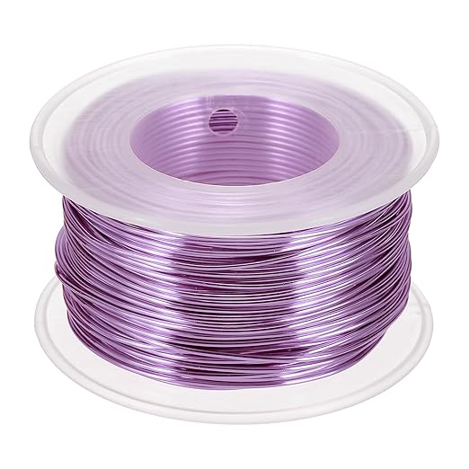 uxcell 18 Gauge / 1mm Anodized Aluminum Wire for Jewelry Craft Making, 102 Feet Bendable Flexible Wire for DIY Home Decor Gardening Sculpture, Light Purple