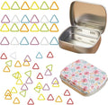 Hilsayum Triangle Shape Stitch Markers with Floral Pattern Storage Box,Crochet Markers for Crocheting and Knitting