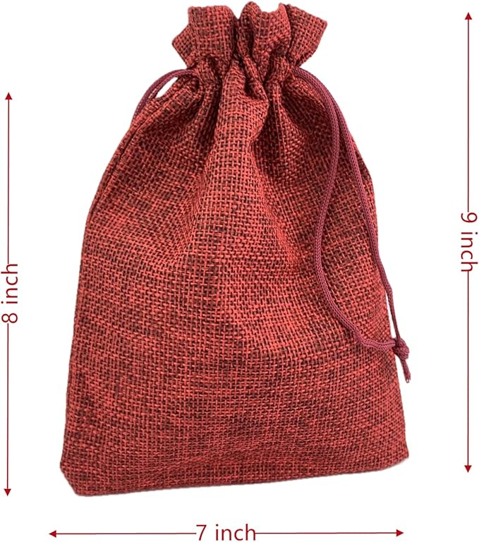 Palmhomee Pack of 25 Burlap Gift Bags with Drawstring Linen Jewelry Pouches Wedding Hessian Jute Bags for Birthday Jewelry and Treat Pouches Party Wedding Favors Gift Art and DIY Craft (7x9 Inch,