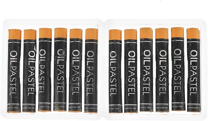 PATIKIL Dark Yellow Oil Pastels, 12Pcs Soft Oil Crayons Creamy Pastels Stick Art Supplies for Art Painting Drawing Blending Graffiti for Artists Beginners