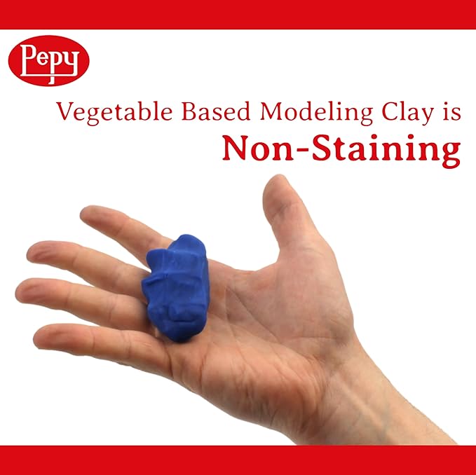 Pepy Plastilina Reusable and Non-Drying Modeling Clay; Set of 24 Bars, 1.4 Ounce Each, Perfect for Arts and Crafts Projects, Light Green