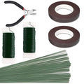 SONGZIMING Floral Arrangement Kit with Brown Floral Tape, 22 Gauge Floral Wire Stems, 26 Gauge Paddle Floral Wire and Floral Wire Cutter for Bouquets banquets, Artificial Flowers