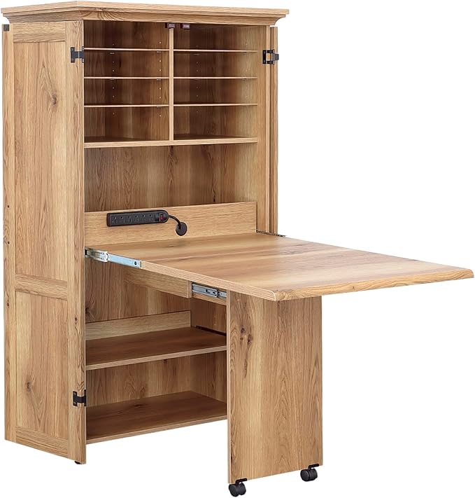 Sauder Miscellaneous Storage Craft & Sewing Armoire, Timber Oak Finish