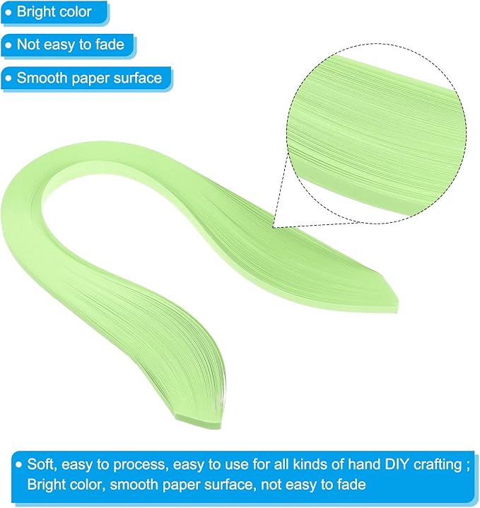PATIKIL Quilling Strips Paper 600pcs 5mm 39cm Origami Paper Quilling Kits for Art DIY Hand Craft Christmas, Light Green