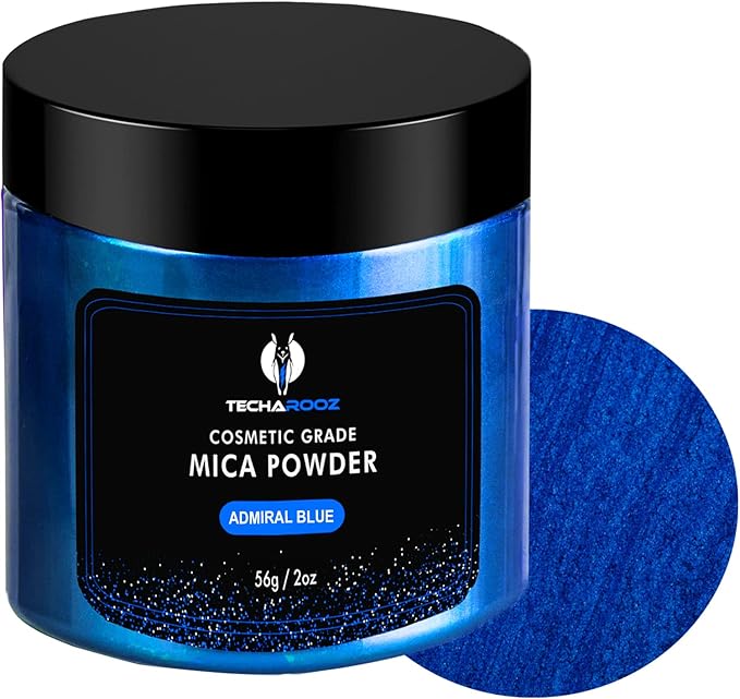 Admiral Blue Mica Powder for Epoxy Resin 56g / 2oz. Jar - Techarooz 2 Tone Resin Dye Color Pigment Powder for Lip Gloss, Nails, Colorant for Slime Bath Bombs Soap Making & Polymer Clay