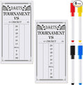 Juexica 2 Pieces Dart Scoreboard Dry Erase Scoreboard Dart Score Keeper Dart Accessories with 4 Dry Erase Markers for Cricket and 01 Dart Games, 15 x 7.8 Inches