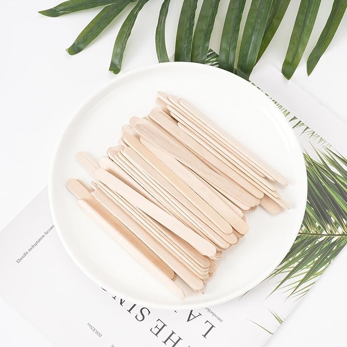 2000 Pcs 4.5" Wooden Craft Sticks, Ice Cream Sticks,Natural Wood Popsicle Stick for Waxing, DIY Wood Crafts, Hair Removal and Waxing Supplies, Paint Stirrer, Art Projects and Ice Pop Sticks