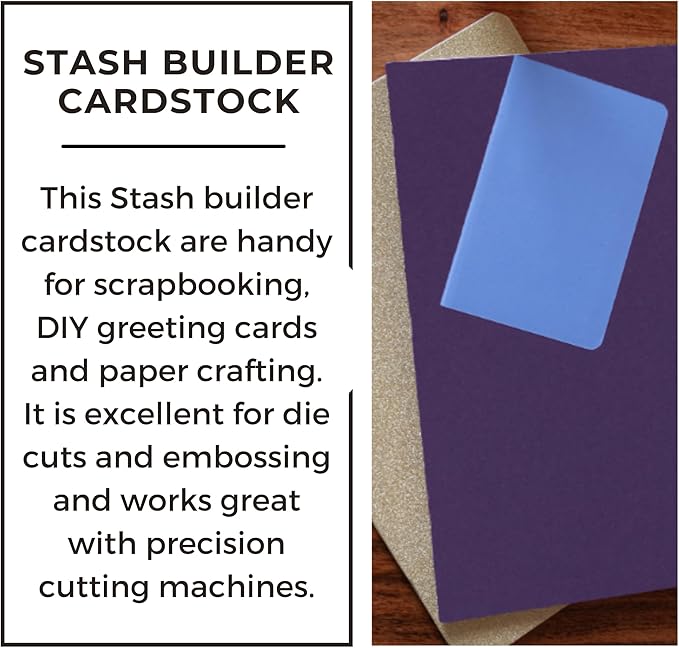 PA Paper Accents Stash Builder Cardstock 8.5" x 11" Royal Iris, 65lb colored cardstock paper for card making, scrapbooking, printing, quilling and crafts, 25 piece pack