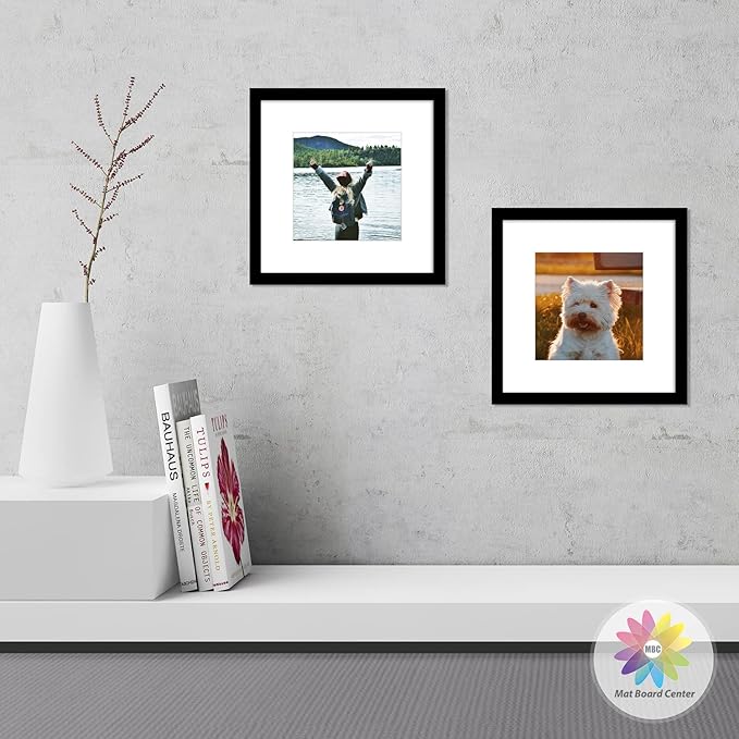 Mat Board Center, Pack of 20, 12x12 for 8x8 White Photo Picture Mats - Acid Free, 4-ply Thickness, White Core - for Pictures, Photos, Framing