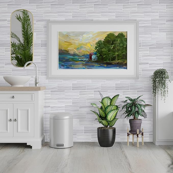 4 Pieces Peel and Stick Backsplash for Kitchen, 3" x 6" PVC Subway Tile 2025 Upgraded Dolomite Star Gray Backsplash Stick on Tile Elevate Kitchen Fireplace RV