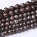 36PCS 10MM Brown Snowflake Stone Beads Energy Healing Beads for DIY Jewelry Bracelet Necklace Making for Jewelry Making 15Inch