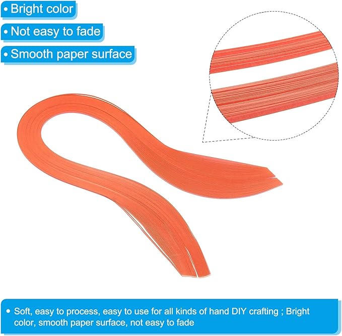PATIKIL Quilling Strips Paper 600pcs 1.5mm 39cm Origami Paper Quilling Kits for Art DIY Hand Craft Christmas, Orange