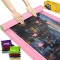 Napzy Puzzle Mat Rollup Puzzles Organizer 1500 1000 500PCS Puzzled Mat Pink Has Gift Box Non-Slip Felt Jigsaw Matt Roll Up Puzzling Board for Jigsawn Keeper Saver with 8 Jigsaws Tray