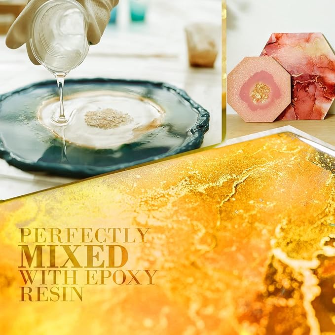 Pure Gold MICA Powder for EPOXY Resin 56G / 2OZ. JAR - TECHAROOZ 2 Tone Resin DYE Color Pigment Powder for Lip Gloss, Nails, Colorant for Slime Bath Bombs SOAP Making & Polymer Clay