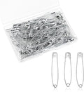 100 Pack Silver Safety Pins Assorted, Galvanized Steel Bulk Safety Pins for Sewing, Clothes, Arts & Craft (2.1 Inch / 54 mm)