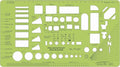 Pacific Arc, Architects & Builders Template, 1/4 in Scale, Drawing aid Stencil for Professional or School Work, Size 5.125 x 9.25 in.