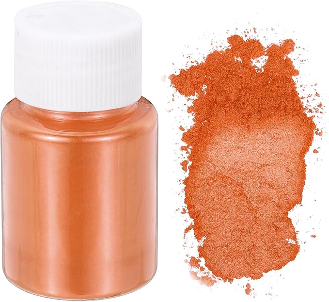uxcell 10g/0.35oz Cosmetic Grade Mica Powder, 600 Mesh Mica Powder Natural Resin Epoxy Pigment Powders for Casting Resin, Candle Dye, DIY Nail Polish and Lip Gloss, Orange Red