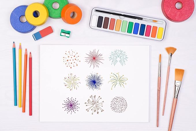 Christmas Firework Star Clear Stamps for Card Making, Snowflake Happy New Year Clear Rubber Stamps Silicone Reusable Stamp for DIY Scrapbooking Paper Craft Album Decoration