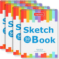 9" x 12" Sketch Book, 4-Pack 50 Sheets Spiral Bound Art Sketchbook, Acid Free Artist Drawing Paper Pad for Kids Adults, Party Art Supplies, Ideal Gifts for 8 9 10 11 12 13 14 Year Old Girl