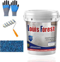 Louis Forest Epoxy Floor Paint, High-Gloss Marble Effect Coating, Epoxy Colored Sand Floor Paint, Wear-Resistant and Non-Slip for Indoor Outdoor (1KG-Dark blue)