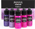 Pixiss Purple Alcohol Ink Set - 5 Shades of Highly Saturated Alcohol Ink for Epoxy Resin Supplies, Yupo Paper, Tumblers, Coasters - Resin Colorant for Epoxy Resin and Resin Art Supplies