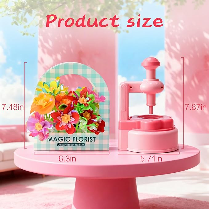 Unitour DIY Flower Bouquet Craft Kits，Arts and Crafts Flowers Market Toy for Kids，Birthday Gift for 4 5 6 7 8 9 10 Year Old Girl Boy