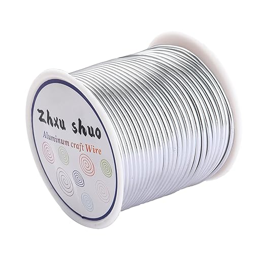 12 Gauge(2mm) Aluminum Wire 35 Yards Anodized Metal Wire for Bonsai Armature Crafting Sculpting Jewelry Craft Making Beading Floral (Silver, 12 Gauge)