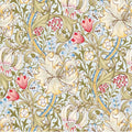 Quera 50 Pack William Morris Cocktail Napkins Golden Lily White Paper Napkins Beverage Napkins Disposable Paper Party Napkin Pack Decoration 5 "X 5"