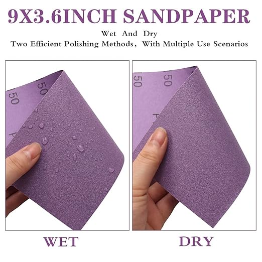 Sandpaper 600 Grit,Wet Dry Sanding Sheets,High Performance Ceramic Abrasive Sand Paper for Wood Furniture Finishing,Metal Grinding,Automotive Polishing,9 x 3.6 Inch,25-Pack